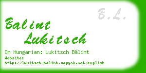 balint lukitsch business card